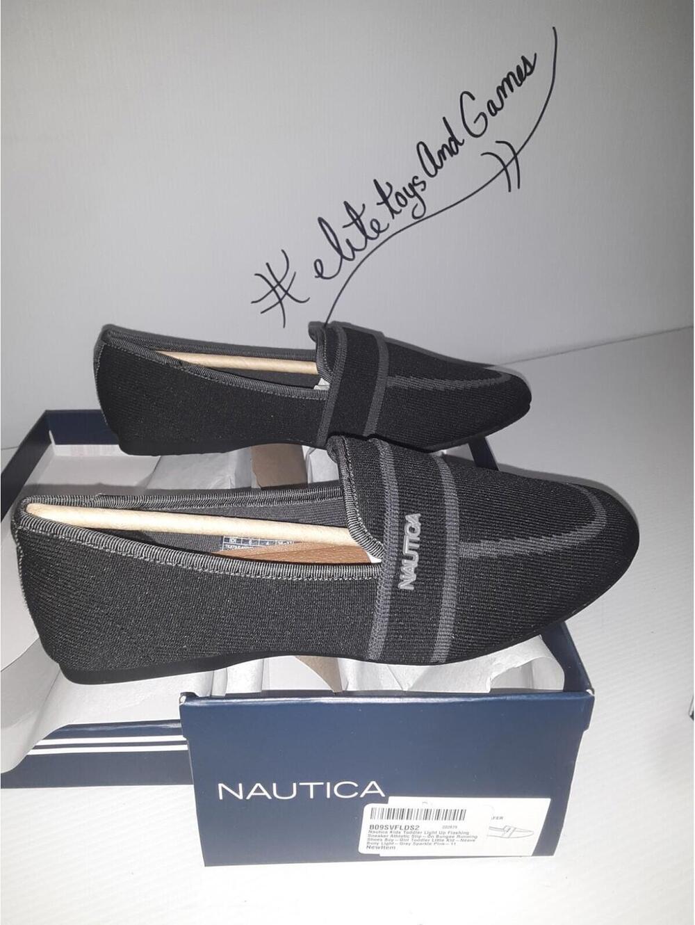 Nautica Shoes Womens Size 10 Black Idi Loafers Slip On Flats Fabric Casual (t6)